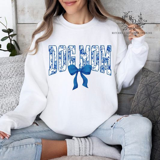 Fancy Dog Mom Sweatshirt in White