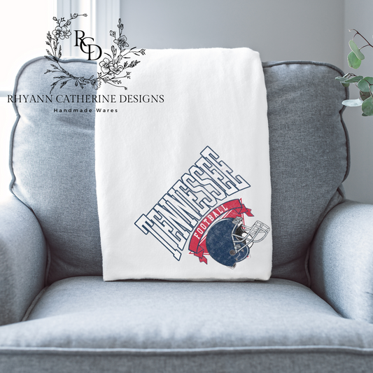 TN Football Throw Blanket, Titans Inspired, Super Soft Fleece Blanket, Travel Throw, Fall Decorative Blanket