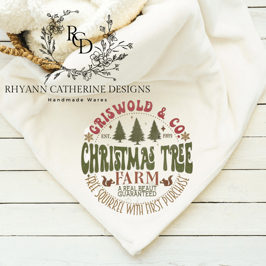 Christmas Throw Blanket, Griswold Tree Farm, Super Soft Fleece Blanket, Travel Throw, Christmas Winter Decorative Blanket - Rhyann Catherine Designs